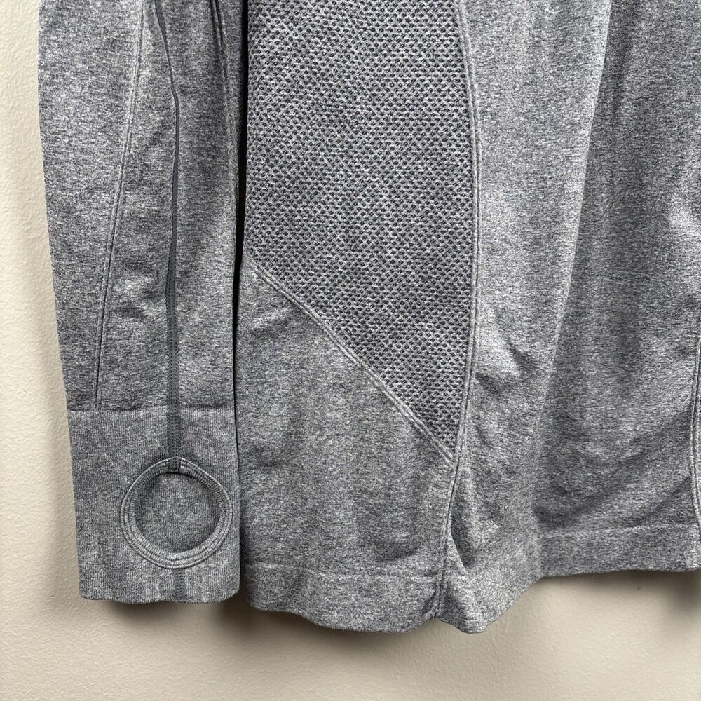Zella Womens Medium Athletic Pullover Top Space Gray Long Sleeve Thumbholes - Picture 3 of 8